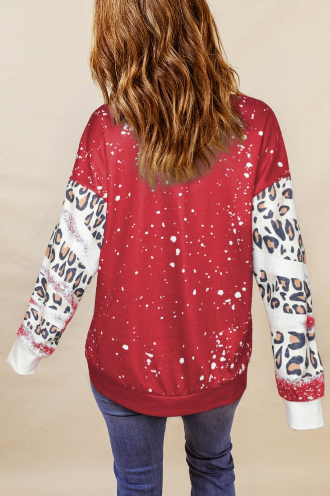 Red and Cream Bull Graphic Sweatshirt