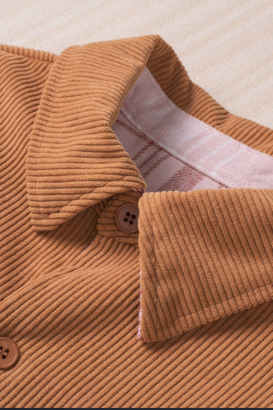 Tan Corduroy Button-Up Jacket