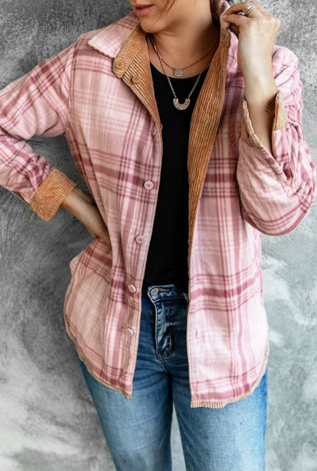 Tan Corduroy Button-Up Jacket