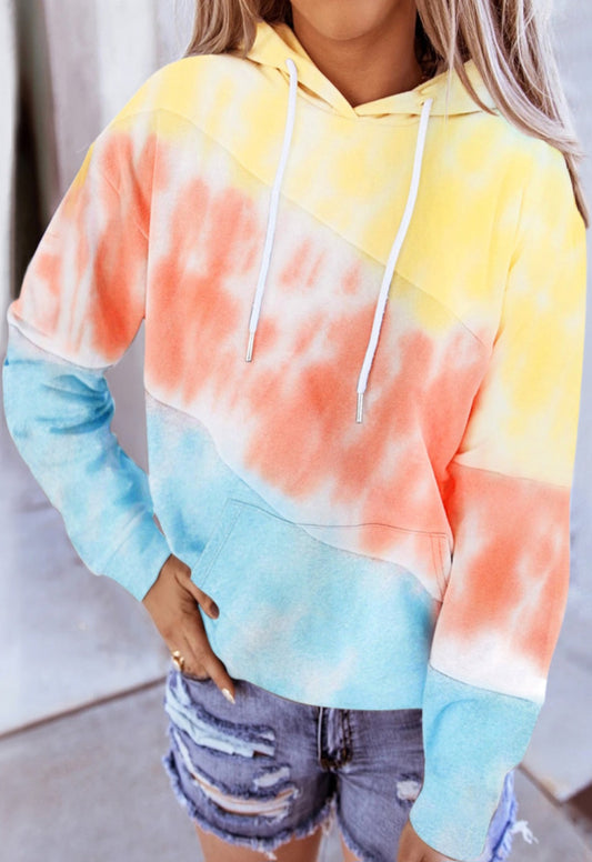 Colorful Tie-Dye Hoodie for Women