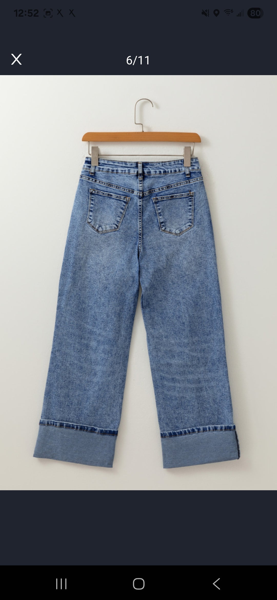 Cuffed Hem High Waist Jeans