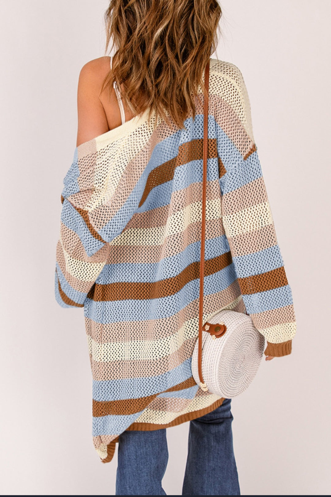 Striped Blue and Brown Women's Sweater