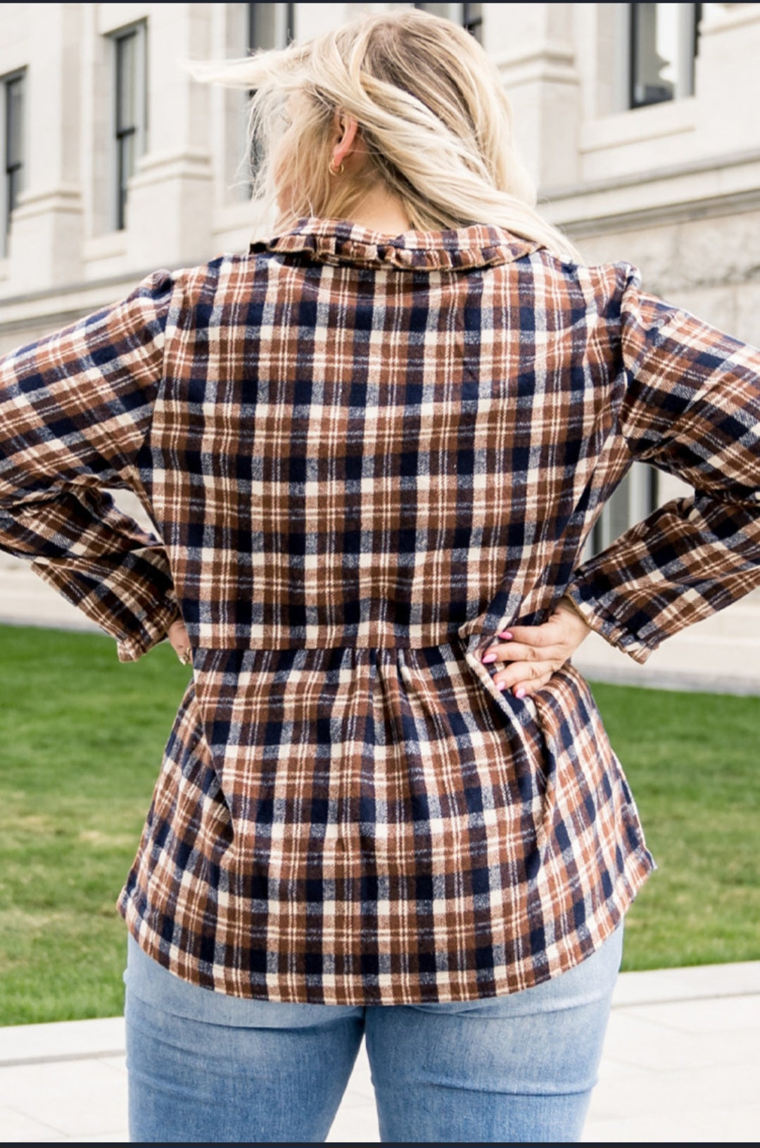 Plaid Button-Up Women's Jacket