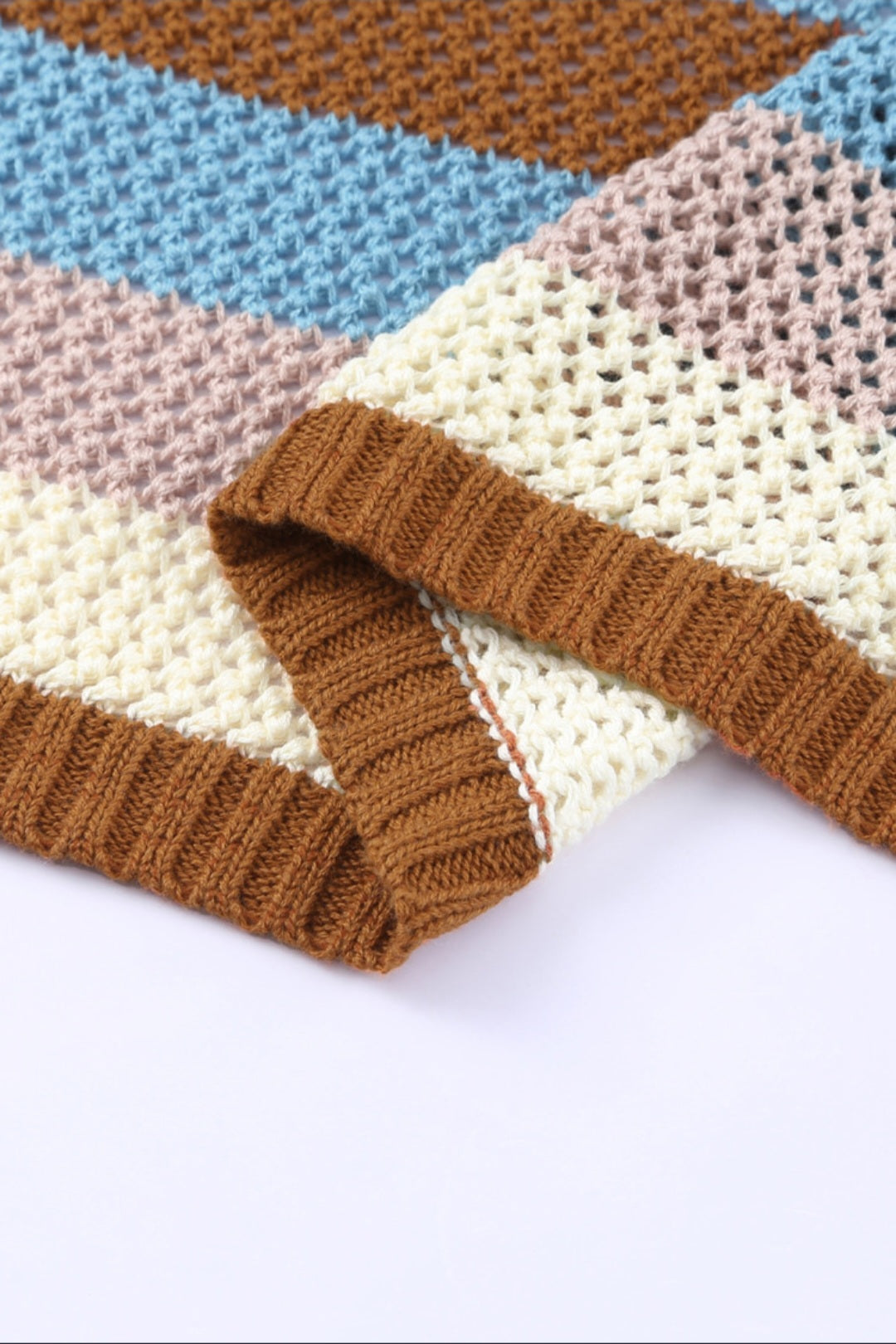 Striped Blue and Brown Women's Sweater