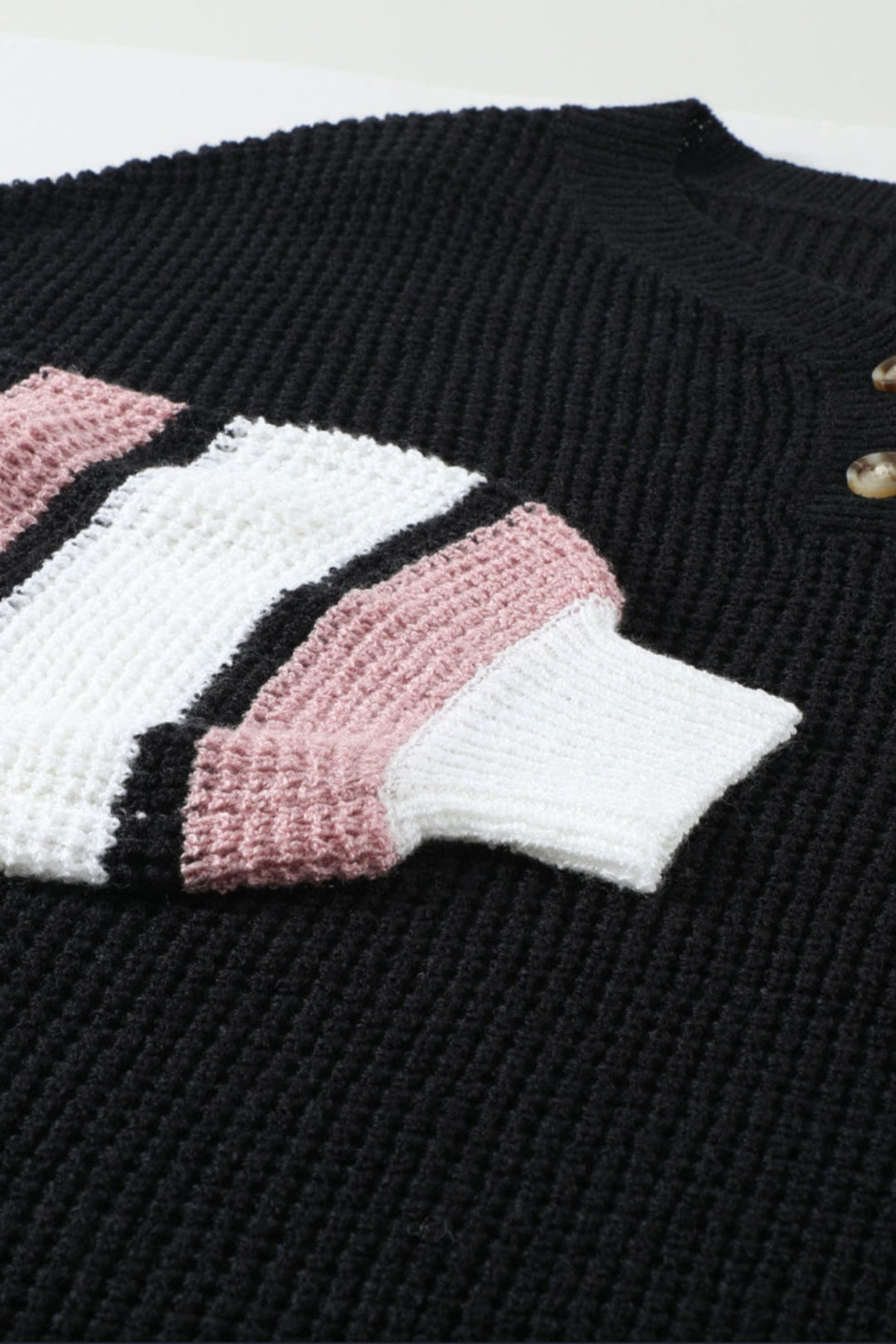 Stylish Black and Pink Women's Sweater